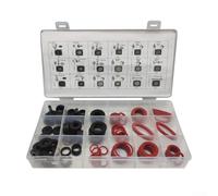 141 Pcs High per temp Gasket Kit Rubber O-Rings Red Fiber 141 | 141 pieces total, high per temp resistance, oil water per proof, organized box, various sizes included