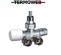 1436 Valvola MONO-BITUBO termostatizzabile dx a squadra 1/2 per termoarredo FAR