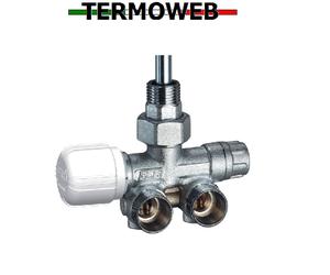 1436 Valvola MONO-BITUBO termostatizzabile dx a squadra 1/2 per termoarredo FAR