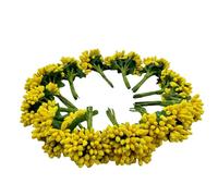 144 mini stami artificiali a pistillo e stelo morbido, 20 mm, piccole bacche per fai da te, fermagli per capelli da sposa, torte, corpetto da polso, anelli per candele, ghirlande, braccialetti (giallo