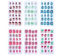 144 Pcs Adesivi Per Nail Art Forma Di Cuore Unghie Finte Bambina Corte Quadrate