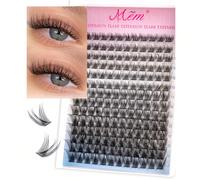 144 pezzi/confezione Ciglia finte a grappolo D-Curl 9-12mm, aspetto naturale, spesse e lunghe, super morbide e leggere, riutilizzabili, ciglia finte a segmenti individuali, kit per estensione ciglia, 