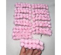 144 pezzi di mini teste di rose artificiali e stelo morbido, rose minuscole in PE da 25 mm con garza per fai-da-te, matrimonio, realizzazione di fermagli per capelli da sposa, decorazione per torte