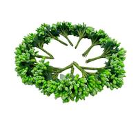 144 pezzi di stami e pistilli di fiori artificiali mini e stelo morbido, bacche minuscole da 20 mm per creare fai-da-te spille per capelli da sposa, decorazioni per torte, corsetto da polso, spilla