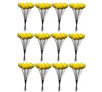 PuntoCasaStore 144 PZ FIORI ARTIFICIALI LIMONE FIORE LIMONI GIALLO 1,3X1,8 CM LUNGH.12 CM BOMBONIERA SEGNAPOSTO COMPOSIZIONE