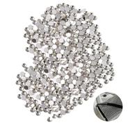 1440 Pezzi 3.7-4.0mm Strass Kit, Rhinestones di Cristallo Riflettente, Argento Gemme Strass Luminosità per Fai-da-Te, Gioielli, Arte delle Unghie, Decorazione di Abbigliamento
