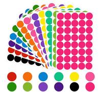 1440 Pezzi Bollini Adesivi Colorati Etichette Adesive, Stickers Rotondi Adesivi Colorati Etichette Adesive Rotonde, Etichette Autoadesive Bollini Adesivi Tondi Colorati per Ufficio a Casa Forniture