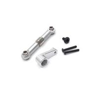 144001 144002 144010 124007 124016 124017 124018 124019 Corna del braccio servo in metallo e set di asta di collegamento compatibili con parti di aggiornamento dello sterzo delle auto RC(Silver)