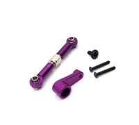144001 144002 144010 124007 124016 124017 124018 124019 Corna del braccio servo in metallo e set di asta di collegamento compatibili con parti di aggiornamento dello sterzo delle auto RC(Purple)