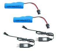 14500 - 2x 3,7V 800mAh LI-ION + cavo di ricarica USB, connettore SM-2P HBX