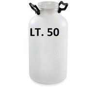 14512 CONTENITORE FUSTO BOTTIGLIONE IN PLASTICA CON BOCCA LARGA BIANCO LT. 50