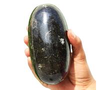 145MM Black Nuummite Crystal Healing Energy Reiki Aura Metaphysical Stone Lingam