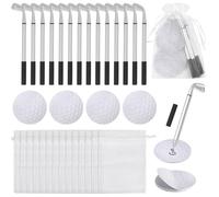 146 pezzi di forniture per feste da golf, 48 penne a sfera da golf, 48 set di note autoadesive, più 50 sacchetti in organza, cancelleria a tema golf per casa, ufficio, feste