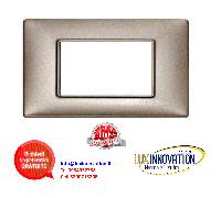 14653.74 PLACCA 3 MODULI METALLO NICHEL PERLATO VIMAR