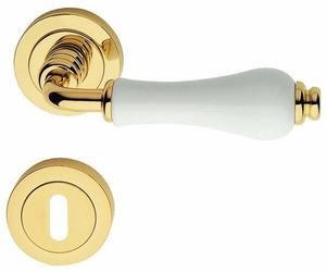 14660 Q.TA' 1 MANIGLIA OTTONE DALIA C/BOCCHETTA CERAM LUC BIA