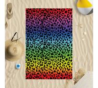147x99.1cm Animale Leopardo Stampa Scuro Microfibra Spiaggia Telo Estivo Regalo