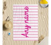 147x99.1cm Personalizzato Rosa Righe Grande Ogni Nome Mezzo Microfibra Telo Mare