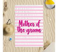 147x99.1cm Telo da Spiaggia Mother Of The Groom Rosa Design a Righe Microfibra