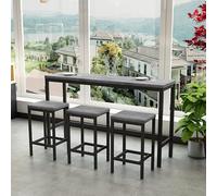 148 cm, tavolo da pranzo da cucina, design moderno, tavolo da pranzo lungo, set con 3 utensili, 148 cm, design moderno, tavolo da pranzo, tavolo da pub, facile da montare, set da pranzo lungo con 3