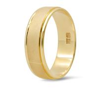 14K Giallo Solido Oro Fede Nuziale Spazzolato Finitura Satinata 6MM Uomo Donna