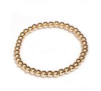 14K Gold Filled Perline Sfera Accatastabile Elasticizzato Bracciale Giallo, Rosa