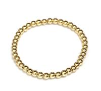 14K Gold Filled Perline Sfera Accatastabile Elasticizzato Bracciale Giallo, Rosa
