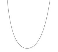 14k Oro Bianco 0.70mm Solido Tinta Unita Scatola Collegamento Catena Con/Gancio