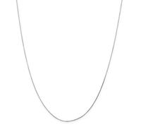 14k Oro Bianco 0.70mm Taglio Diamante Ottagonale Serpente Catena Gancio 40.6cm -
