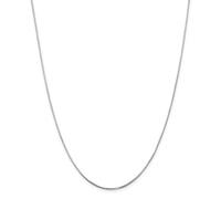 14k Oro Bianco 1.2mm Taglio Diamante Ottagonale Serpente Catena con /
