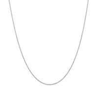 14k Oro Bianco 1.2mm Taglio Diamante Perline Ciondolo Catena Con / Gancio 35.6cm
