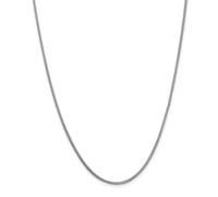 14k Oro Bianco 1.3mm Solido Tinta Unita Franco Catena Con / a Moschettone 40.6cm