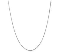 14k Oro Bianco 1mm Taglio Diamante Ottagonale Serpente Catena Con / Gancio