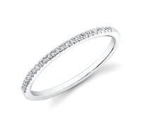14K Oro Bianco Diamante Fascia 1.5 MM Anello Sottile Nozze Rotondo Naturale Cut