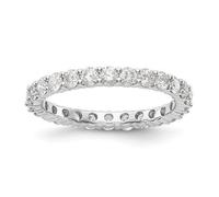 14k Oro Bianco Diamante Rotondo Eternity Fedina Condiviso Graffa 1.50ct Misura 5
