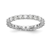 14k Oro Bianco Diamante Rotondo Eternity Fedina Condiviso Graffa 2.00ct Misura 7