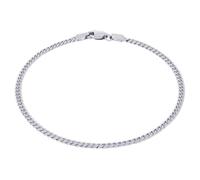 14K Oro Bianco Massiccio 2.7mm Miami Maglia Cubana Catena Bracciale Uomo Donna -