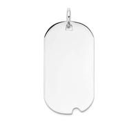14k oro bianco massiccio lucido animale animale domestico Dog Tag disco fascino 28x13mm largo ciondolo collana per le donne