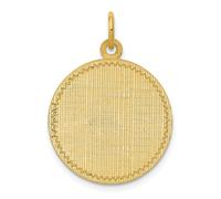 14k Oro Giallo 26mm x 19mm Medio Lino Modellato Incisibile Disco Ciondolo