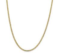 14k Oro Giallo 3.1mm Solido Tinta Unita Piatto Cubana Catena Con / Gancio 40.6cm