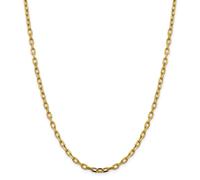 14k Oro Giallo 3.7mm Semi Solido Diamante Taglio Aperto Link Cavo Catena 45.7cm