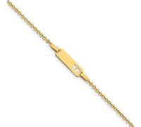 14k Oro Giallo 6mm Ciondolo Farfalla Bambini Id Bracciale Gioielli 15.2cm