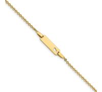 14k Oro Giallo 6mm Cuore Ciondolo Engraveable Bambino Id Bracciale da Gioielli