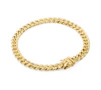 14K Oro Giallo 7.5mm Miami Maglia Cubana Catena Scatola Bracciale Fermaglio Da