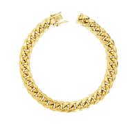 14K Oro Giallo 9mm Miami Cubana Collegamento Catena Scatola Bracciale Fibbia Da