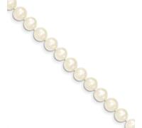 14k Oro Giallo Bambini 6-7mm Bianco Uovo Perla Coltivata IN Acqua Dolce Collana