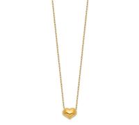 14k Oro Giallo Bambini Madi K Piccolo Cavo Cuore Ciondolo W/Catena 16 " Collana