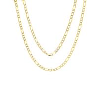 14K Oro Giallo da Uomo Massiccio 6mm Taglio Diamante Bianco Pavè Figaro Collana