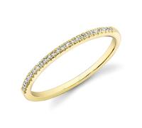 14K Oro Giallo Diamante Fascia 1.5 MM Anello Sottile Nozze Rotondo Naturale Cut