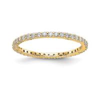 14k Oro Giallo Diamante Rotondo Anello Eternity Condiviso Denti 1.50mm TG 5 Gift