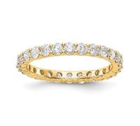 14k Oro Giallo Diamante Rotondo Eternity Fedina Condiviso Graffa 1.50ct Misura 6